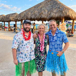 360 Impressions event production team at a Corpus Christi beach luau